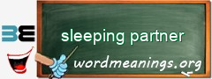WordMeaning blackboard for sleeping partner